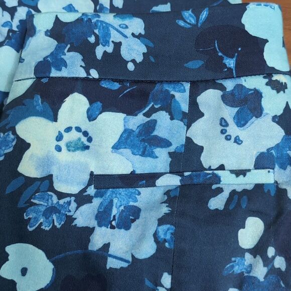Jcrew Nwot  size 6 stretch cotton Remi pant in watercolor begonias print blue - Picture 7 of 10